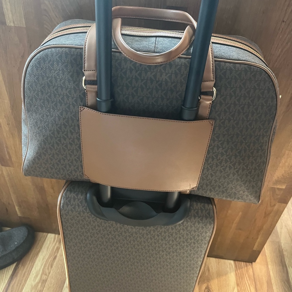 Michael Kors Brown Monogram Suitcase - Picture 6 of 7